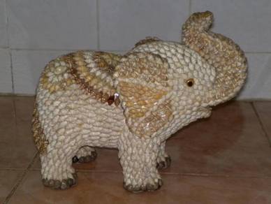 Gajah siput vintage handmade shell elephant 2