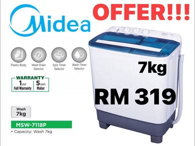 Midea Semi Auto 7kg (5 years warranty)