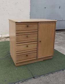YD14J Almari Rendah 84 cm Low Cabinet Cupboard Oak