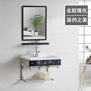 Toilet Cabinet Mirror Ceramic Cermin Tandas Basin
