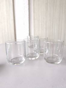 Set of 5 Clear Drinking Glasses