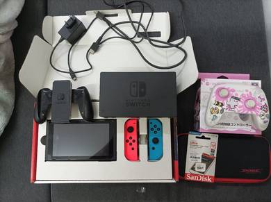 Nintendo switch1 v2 full set+sd card 128GB