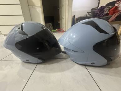 2 UNIT KYT TTR Jet Plain Sea Blue Gloss (Original)