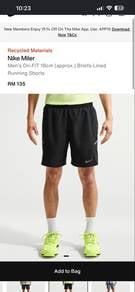 black Nike Miler Dri-FIT running shorts