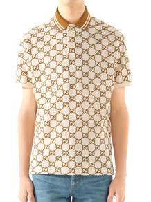 GUCCI Slim Fit Men's Beige GG-Monogram Cotton
