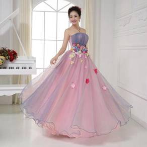 Grey pink prom wedding bridal dress gown RB0799