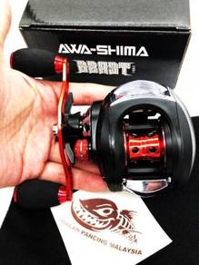 Awa-shima beast bait cast fishing reel red