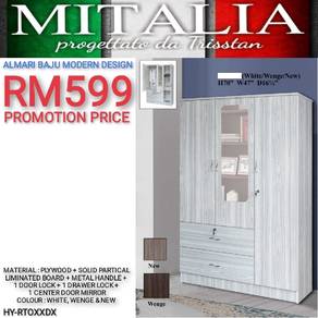 Almari Baju Modern Design Berkualiti