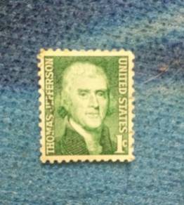 Thomas Jefferson 1 cent Postage Stamp Rare Vintage