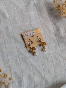 Vintage Bow and Pearl Earrings