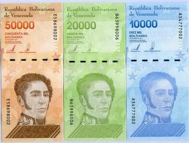 Venezuela set of 3  - 10k,20k,50k  2019 / 2021