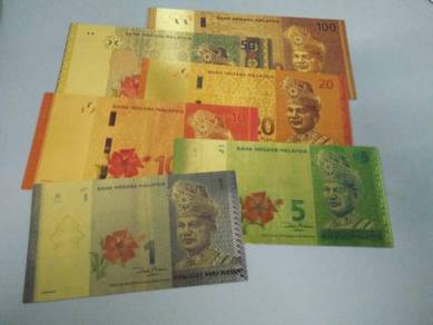 Rare Malaysia Gold Plated Bank Note Set