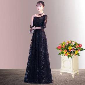 Black red long sleeve prom wedding gown RBP1384
