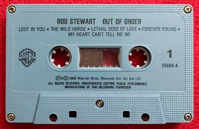Rod Stewart OUT OF ORDER Cassette Tape
