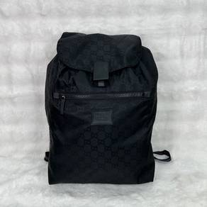Authentic Gucci Drawstring Nylon Black Backpack