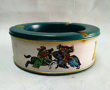 ashtray handmade in italy florentine cobalt blue