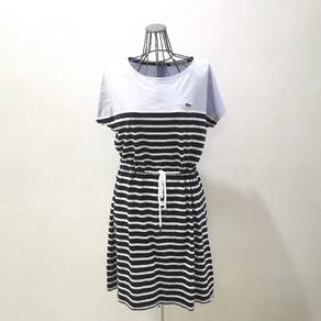 Lacoste Women's Striped Drawstring Waist Dress