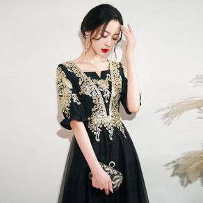 Black red gold chinese prom dress gown RBP1602