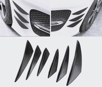 Universal Front Bumper Canard Gloss Black Set