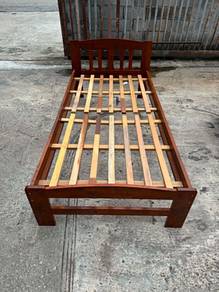 Solid Wood Kayu Katil Single Bed Frame