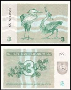 Lithuania 3 Talonas 1991 - Pick 33b UNC