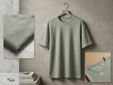 Minimalist Crewneck Waffle Tee – Relaxed Fit