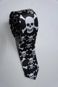 SLIM Pirates Jolly Roger Skull 1 BIG Neck Tie
