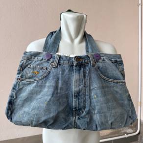 handmade denim tote bag