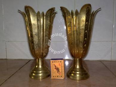 Brass floral vase pasu tembaga 2