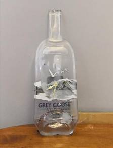 Glass Grey Goose vodka clock
