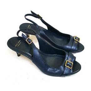 Cole Haan Air Snake-Embossed Leather Slingback San