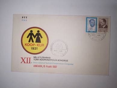 FDC Stamp Turkiye 1987 - Cooperative Congress