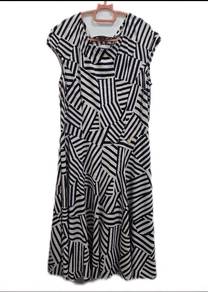 Uge Women Elegant Black White Monochrome Dress