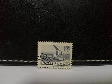 1974 Romania Stamp Ship Under Bridge