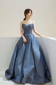Blue glitter wedding bridal prom dress RBP0960