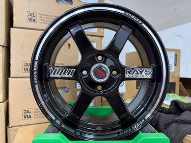 Sport Rim Baru 15 Volk Rays TE37 Piano Black Siap