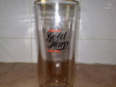 Gelas Guinness gold harp glass cup
