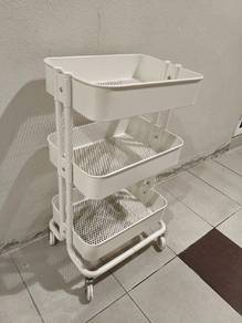 RASKOG Trolley White 3-Tier Storage Cart