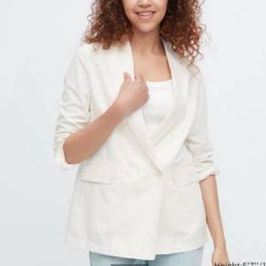 Uniqlo Off White Oversize Linen Blazer