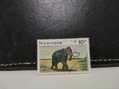 1987 Nicaragua Stamp Prehistoric Elephant