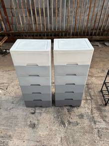 6 Layer Mobile Plastic Drawer Cabinet Laci Rack
