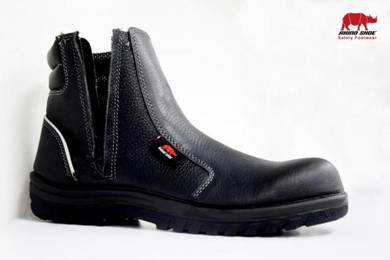 Safety Shoes Rhino Mid Cut Zip Up Black UN203SP