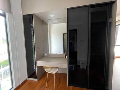 Dressing Table with Mirror & Gold Vanity Chair