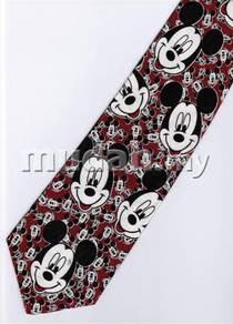 Mickey Mouse Disney Many Smiley Face RED Neck Tie