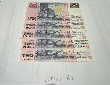Singapore 2 dollar  - Consecutive Serial Number