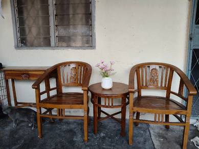 kerusi maje set jati