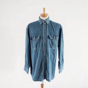 Vintage Calvin Klein Men's Blue Long-Sleeve Denim