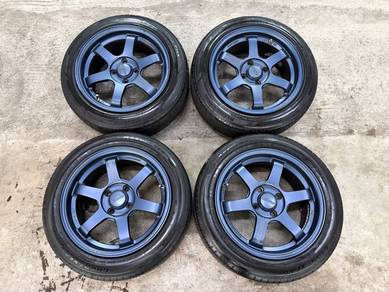 Rim te37 magblue flow forming 15 inch siap tayar