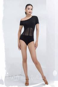 WJJDance Black comfortable Latin Dancev leotard