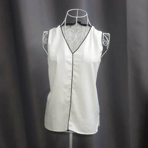 Agenda V Neck White Top